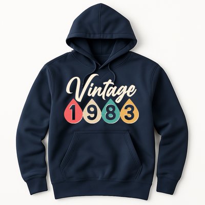 Vintage 1983 40th Birthday Retro Teardrop Design Hoodie