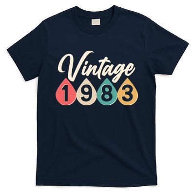 Vintage 1983 40th Birthday Retro Teardrop Design T-Shirt