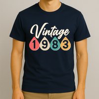 Vintage 1983 40th Birthday Retro Teardrop Design T-Shirt