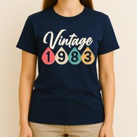 Vintage 1983 40th Birthday Retro Teardrop Design T-Shirt