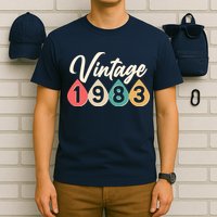 Vintage 1983 40th Birthday Retro Teardrop Design T-Shirt