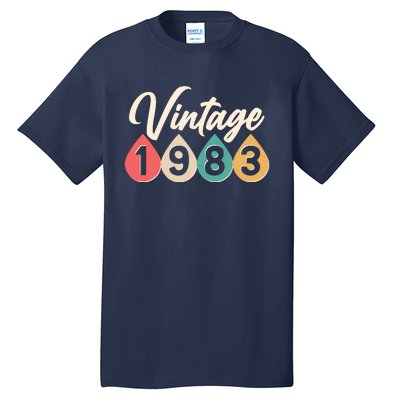 Vintage 1983 40th Birthday Retro Teardrop Design Tall T-Shirt