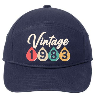 Vintage 1983 40th Birthday Retro Teardrop Design 7-Panel Snapback Hat