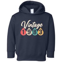 Vintage 1983 40th Birthday Retro Teardrop Design Toddler Hoodie