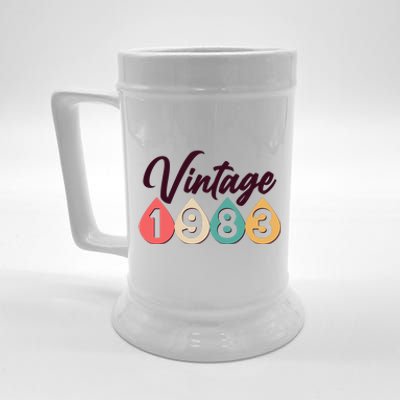 Vintage 1983 40th Birthday Retro Teardrop Design Beer Stein