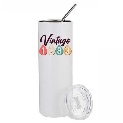 Vintage 1983 40th Birthday Retro Teardrop Design Stainless Steel Tumbler