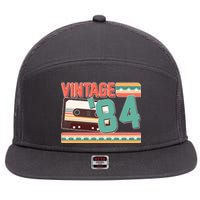 Vintage 1984 40th Birthday Cassette Tape 7 Panel Mesh Trucker Snapback Hat