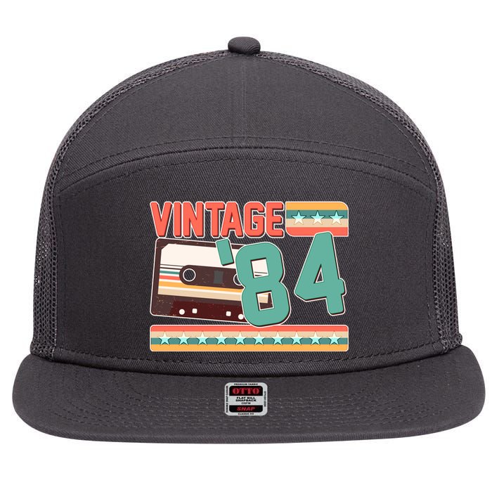 Vintage 1984 40th Birthday Cassette Tape 7 Panel Mesh Trucker Snapback Hat