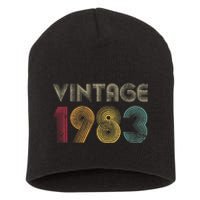 Vintage 1983 40th Birthday Gift Retro Shirt 40 Years Old Short Acrylic Beanie