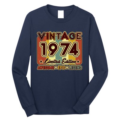 Vintage 1974 50th Birthday Limited Edition Awesome Epic Legend Long Sleeve Shirt