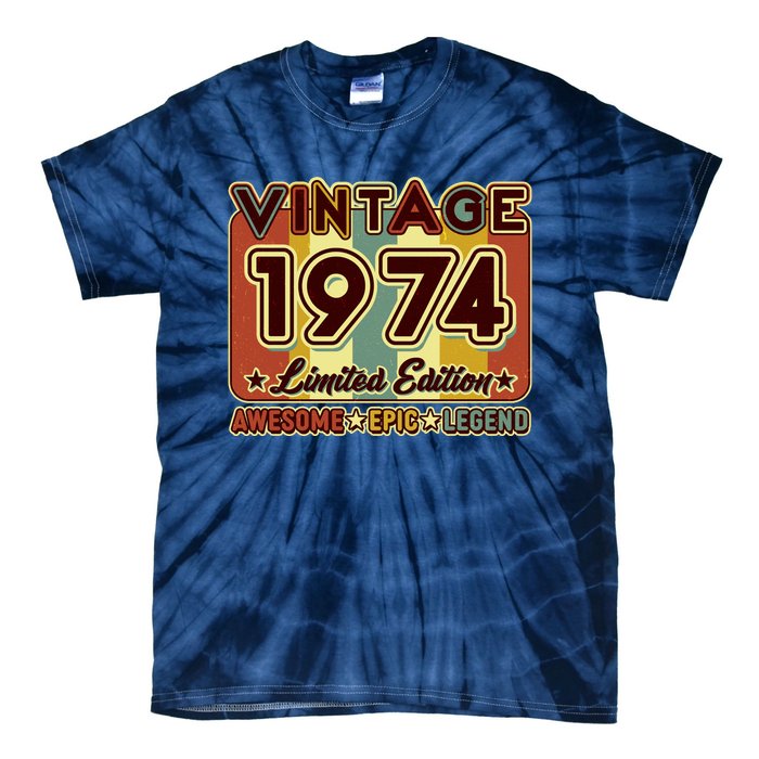 Vintage 1974 50th Birthday Limited Edition Awesome Epic Legend Tie-Dye T-Shirt