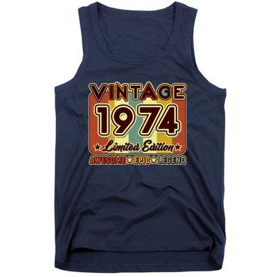 Vintage 1974 50th Birthday Limited Edition Awesome Epic Legend Tank Top