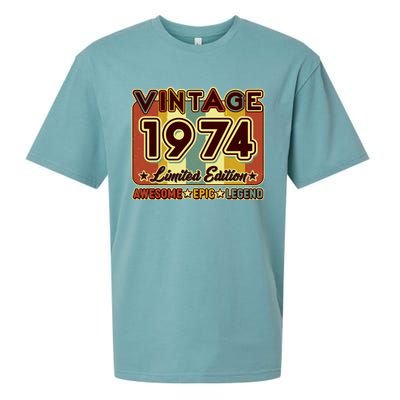 Vintage 1974 50th Birthday Limited Edition Awesome Epic Legend Sueded Cloud Jersey T-Shirt