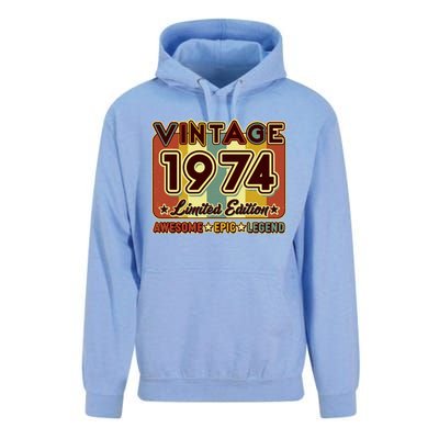 Vintage 1974 50th Birthday Limited Edition Awesome Epic Legend Unisex Surf Hoodie