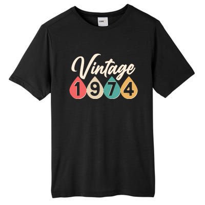 Vintage 1974 50th Birthday Retro Teardrop Design Tall Fusion ChromaSoft Performance T-Shirt