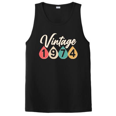 Vintage 1974 50th Birthday Retro Teardrop Design PosiCharge Competitor Tank