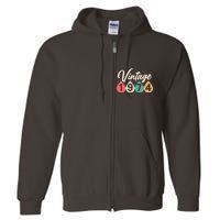 Vintage 1974 50th Birthday Retro Teardrop Design Full Zip Hoodie