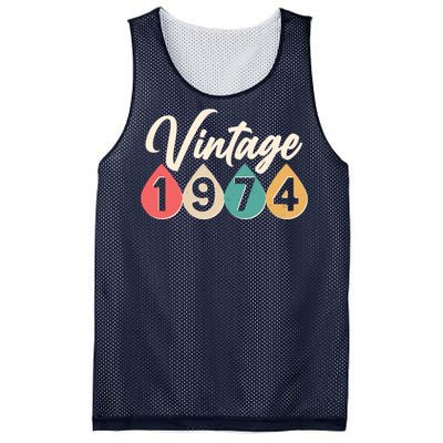 Vintage 1974 50th Birthday Retro Teardrop Design Mesh Reversible Basketball Jersey Tank