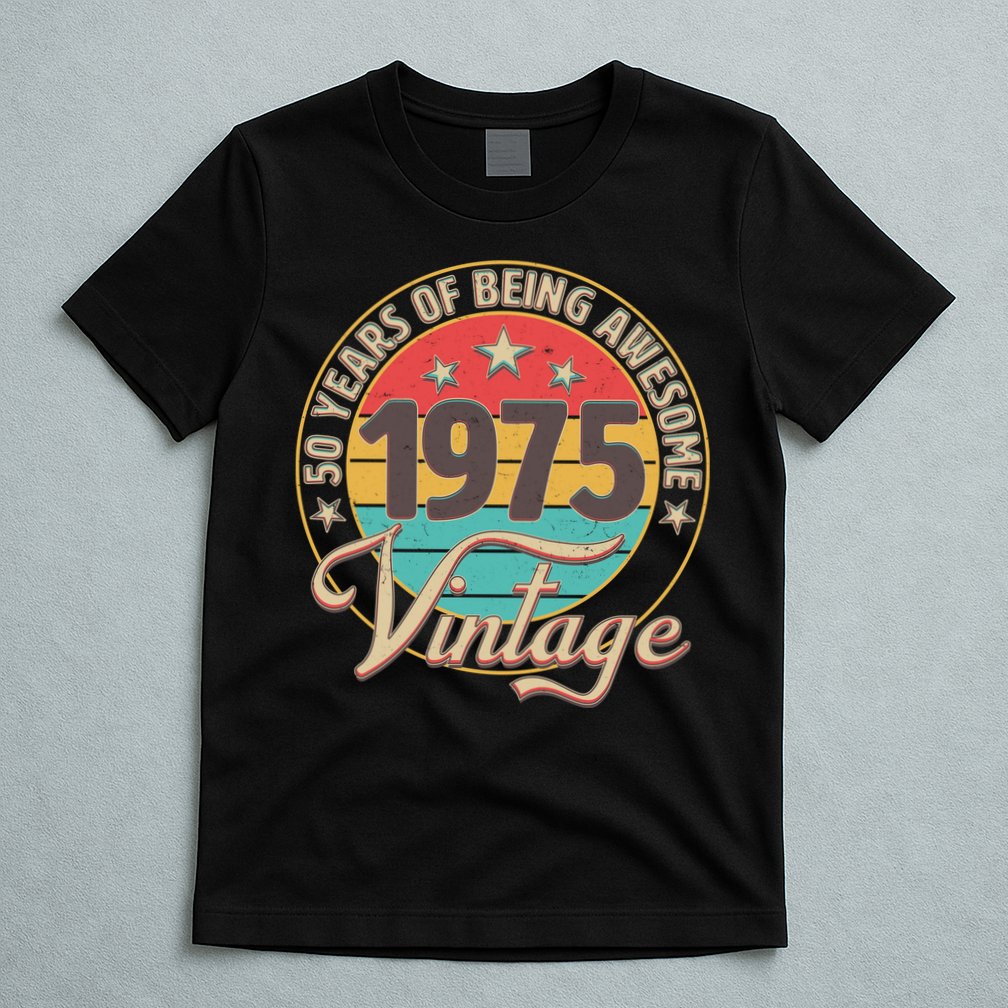 Vintage 1975 50 Years Of Being Awesome T-Shirt