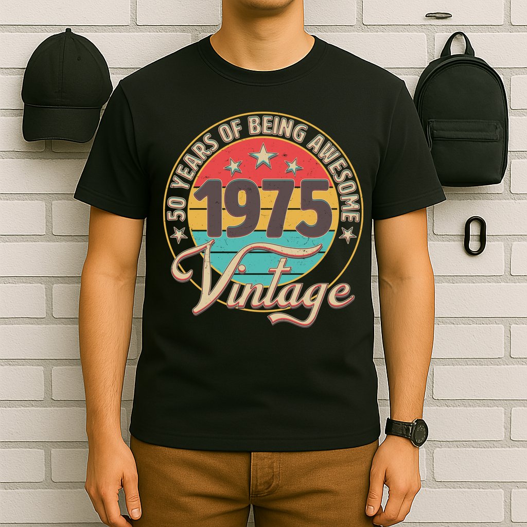 Vintage 1975 50 Years Of Being Awesome T-Shirt