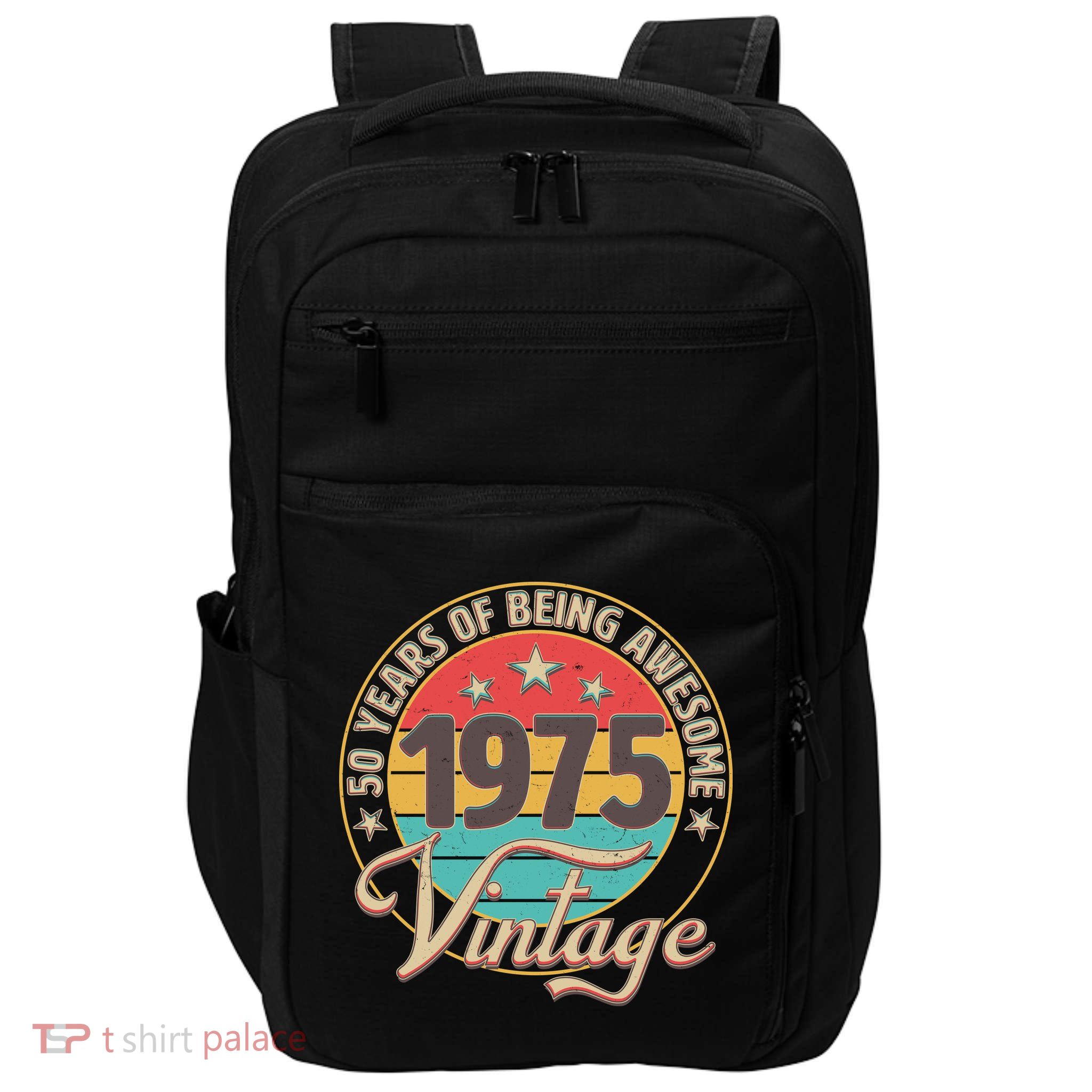 Vintage 1975 50 Years Of Being Awesome Impact Tech Backpack