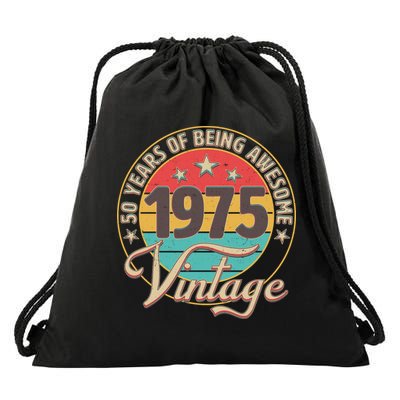 Vintage 1975 50 Years Of Being Awesome Drawstring Bag