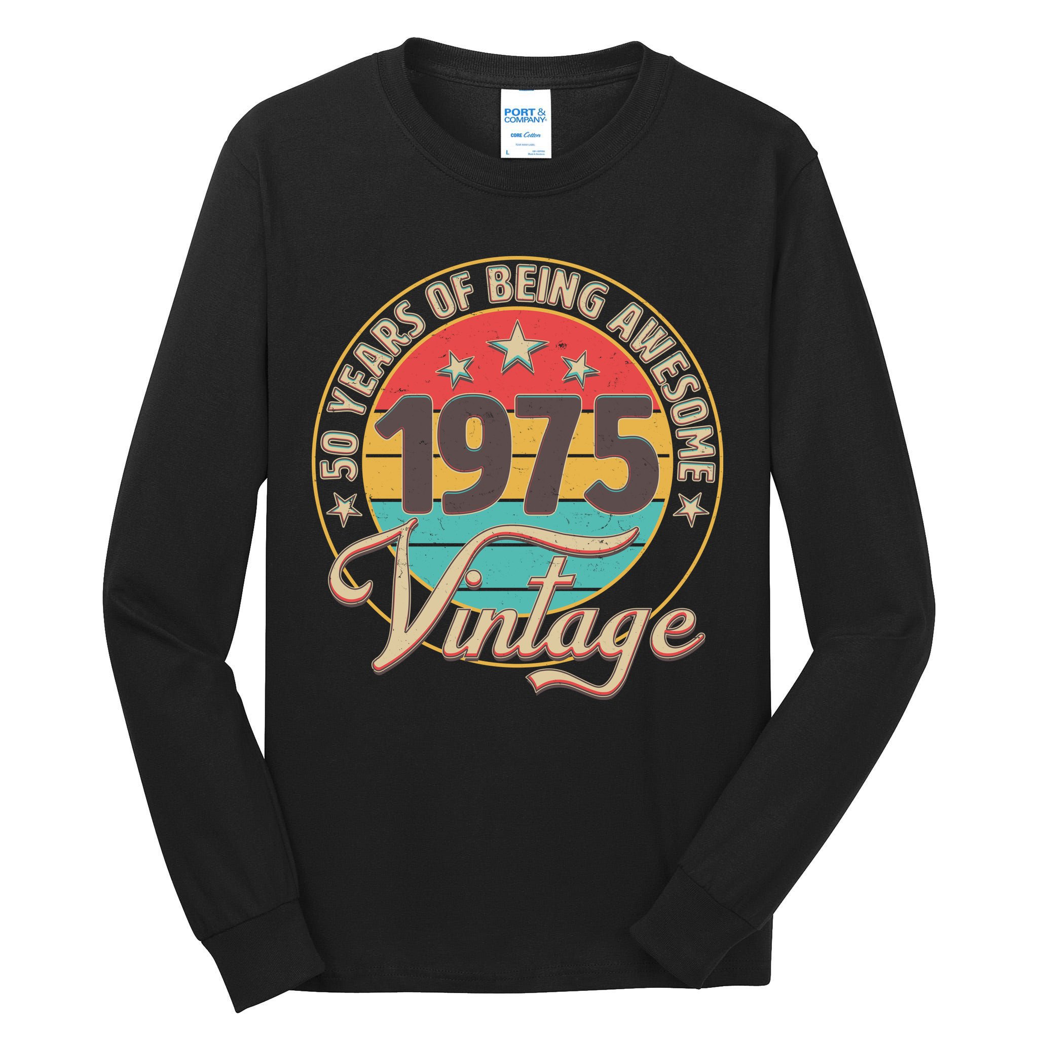 Vintage 1975 50 Years Of Being Awesome Tall Long Sleeve T-Shirt