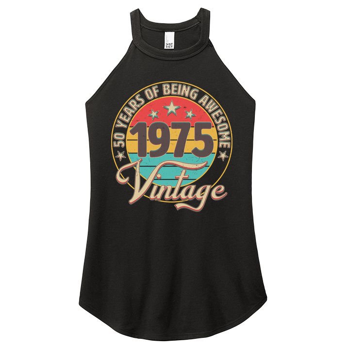 Vintage 1975 50 Years Of Being Awesome Women's Perfect Tri Rocker Tank