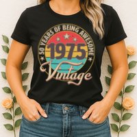 Vintage 1975 50 Years Of Being Awesome Womens T-Shirt