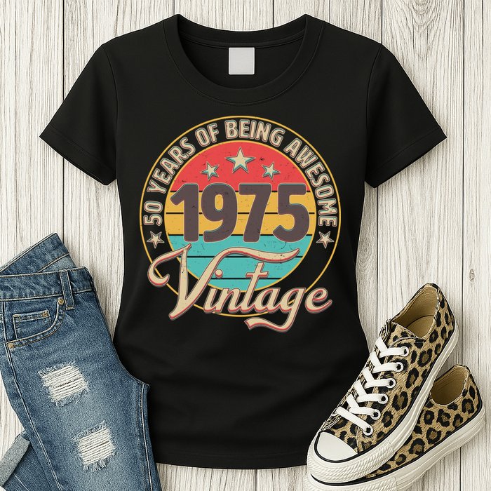 Vintage 1975 50 Years Of Being Awesome Womens T-Shirt