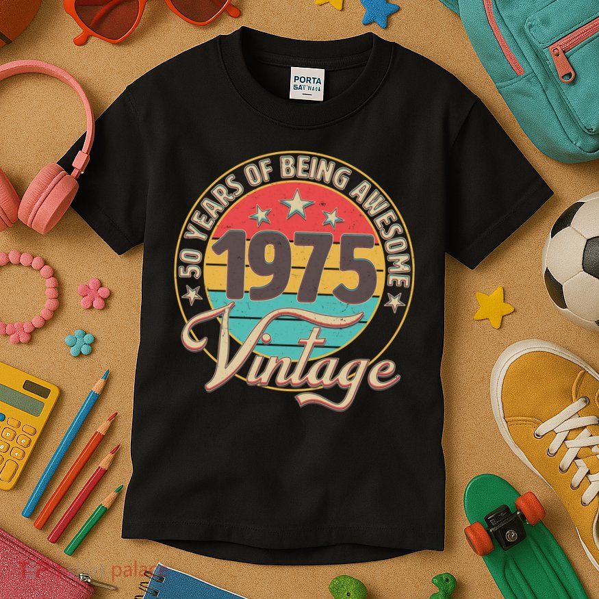 Vintage 1975 50 Years Of Being Awesome Kids T-Shirt