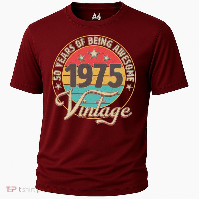 Vintage 1975 50 Years Of Being Awesome Cooling Performance Crew T-Shirt