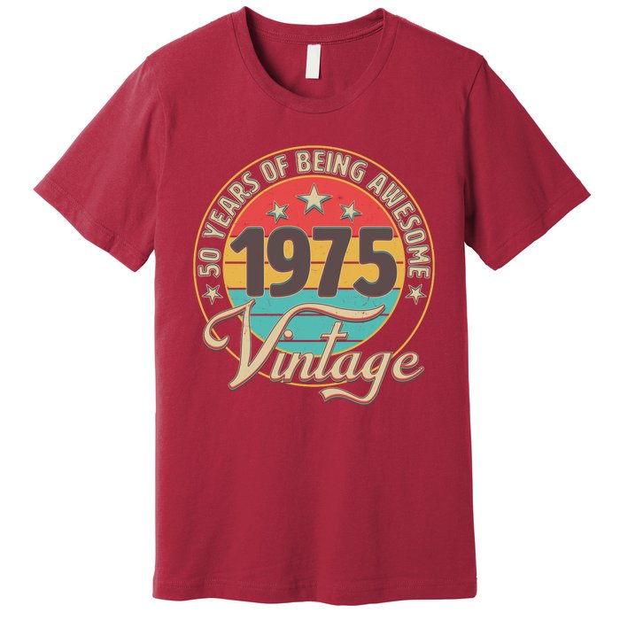 Vintage 1975 50 Years Of Being Awesome Premium T-Shirt