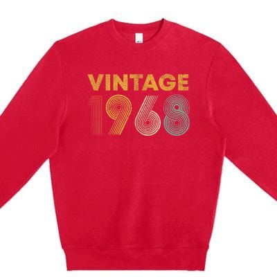 Vintage 1968 55th Birthday Present Gift  Wo 55 Years Old Premium Crewneck Sweatshirt