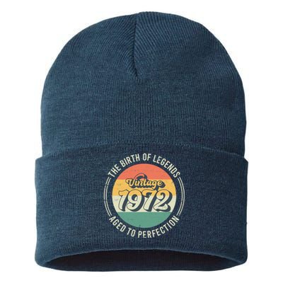 Vintage 1972 50th Birthday The Birth Of Legends Sustainable Knit Beanie