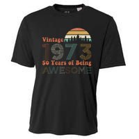 Vintage 1973 50 Years Of Being Awesome 50th Birthday Cooling Performance Crew T-Shirt