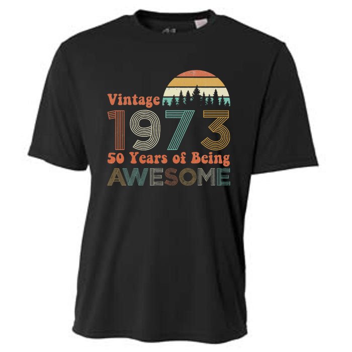 Vintage 1973 50 Years Of Being Awesome 50th Birthday Cooling Performance Crew T-Shirt