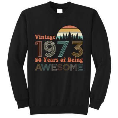 Vintage 1973 50 Years Of Being Awesome 50th Birthday Sweatshirt