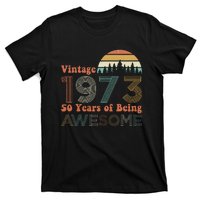 Vintage 1973 50 Years Of Being Awesome 50th Birthday T-Shirt