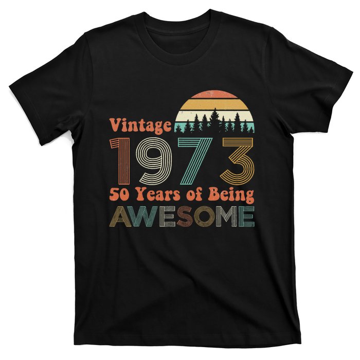 Vintage 1973 50 Years Of Being Awesome 50th Birthday T-Shirt