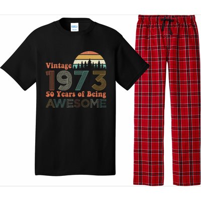 Vintage 1973 50 Years Of Being Awesome 50th Birthday Pajama Set