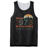 Vintage 1973 50 Years Of Being Awesome 50th Birthday Mesh Reversible Basketball Jersey Tank