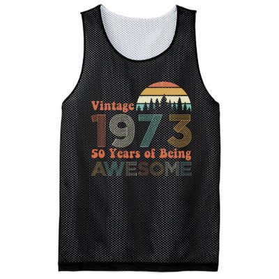 Vintage 1973 50 Years Of Being Awesome 50th Birthday Mesh Reversible Basketball Jersey Tank