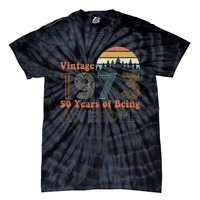 Vintage 1973 50 Years Of Being Awesome 50th Birthday Tie-Dye T-Shirt