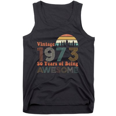 Vintage 1973 50 Years Of Being Awesome 50th Birthday Tank Top