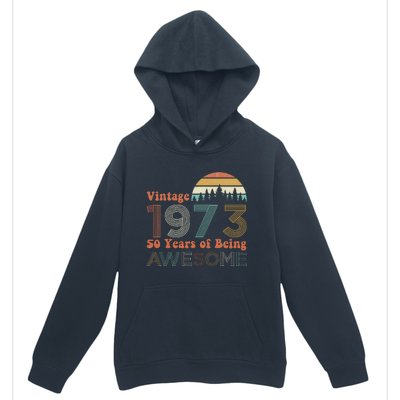 Vintage 1973 50 Years Of Being Awesome 50th Birthday Urban Pullover Hoodie