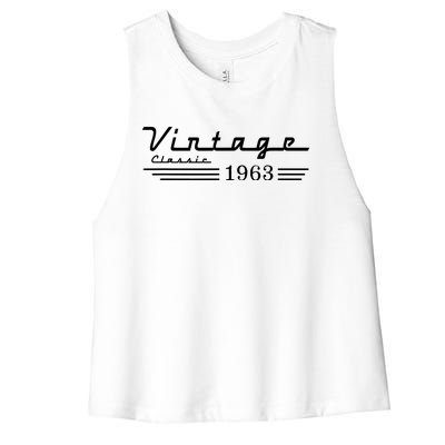 Vintage 1963 59th Birthday Women's Racerback Cropped Tank