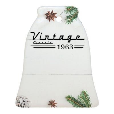 Vintage 1963 59th Birthday Ceramic Bell Ornament