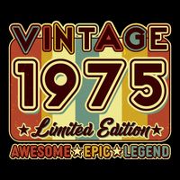 Vintage 1975 50th Birthday Limited Edition Awesome Epic Legend Bucket Hat