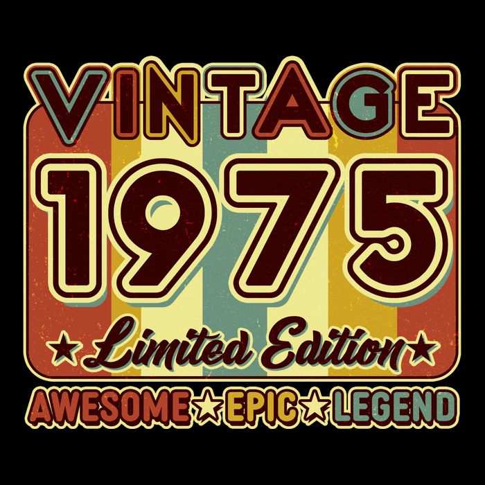 Vintage 1975 50th Birthday Limited Edition Awesome Epic Legend Bucket Hat